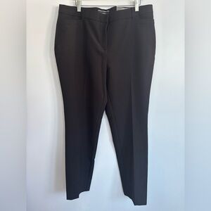 le chateau solid black modern fit slim leg below waist trouser dress pants 12